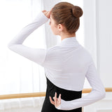 Elegant long sleeve dance wrap top