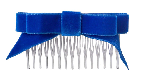 Angled Velvet Hair ribbons on Combs