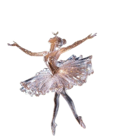 Sparkling Acrylic Crystal Ballerina Christmas Ornament