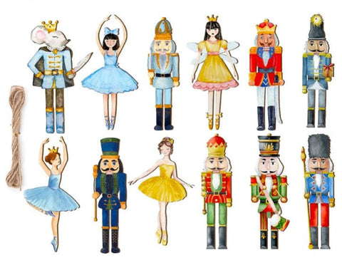 12/24Pcs Vintage Christmas Nutcracker Ornaments