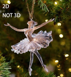 Sparkling Acrylic Crystal Ballerina Christmas Ornament