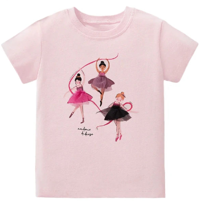 "Three ballerinas dancing" pink Tee KIDS