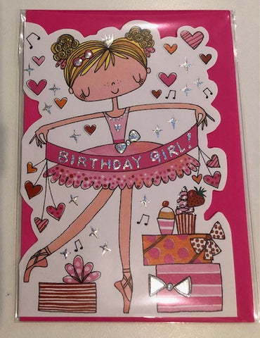 Ballet Birthday Girl cut out card