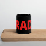 Red RAD Logo Black Glossy Mug