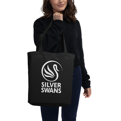 RAD Silver Swans Eco Tote Bag white print