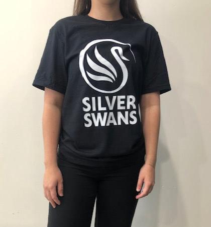 Silver Swans tee shirt "Black" Unisex fit