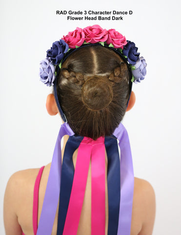 Grade 3 Flower Headband "Dark"