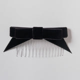 Angled Velvet Hair ribbons on Combs