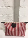 Striped cosmetic bag