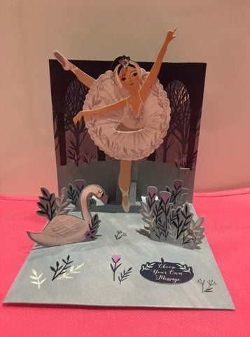 Swan Lake 3D pop up greeting card